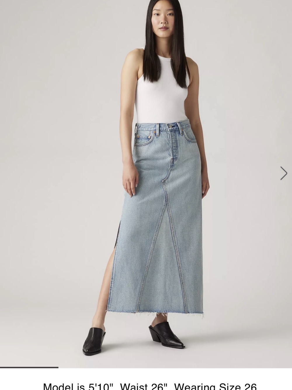 Levi's Light Blue Denim Skirt with Patch Logo